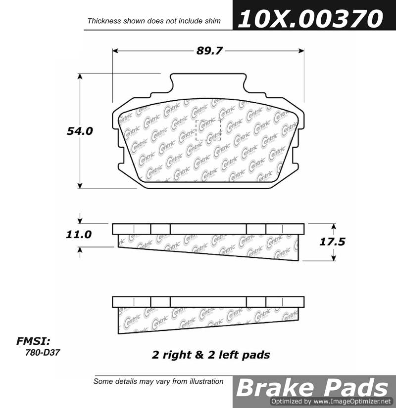 102.00370 CTek Brake Pads Centric Pair