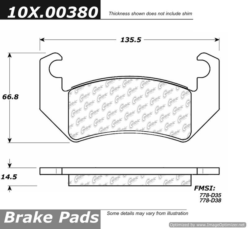 102.00380 CTek Brake Pads Centric Pair