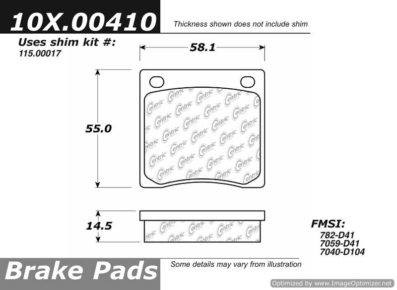 102.00410 CTek Brake Pads Centric Pair