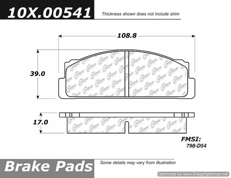 102.00541 CTek Brake Pads Centric Pair