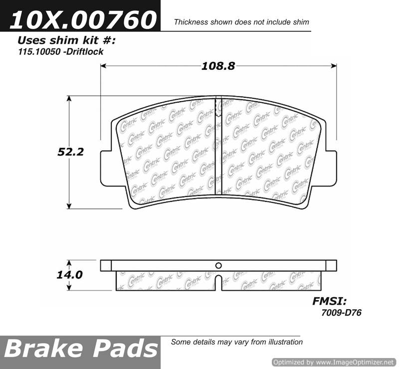 109.00760 Ultimate Brake Pad Centric Pair
