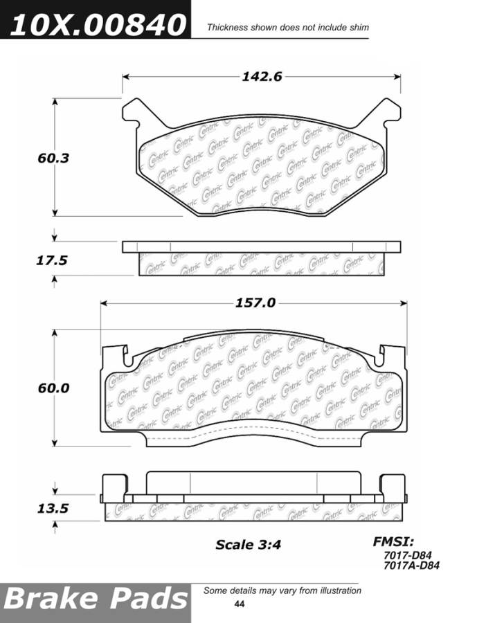 102.00840 CTek Brake Pads Centric Pair