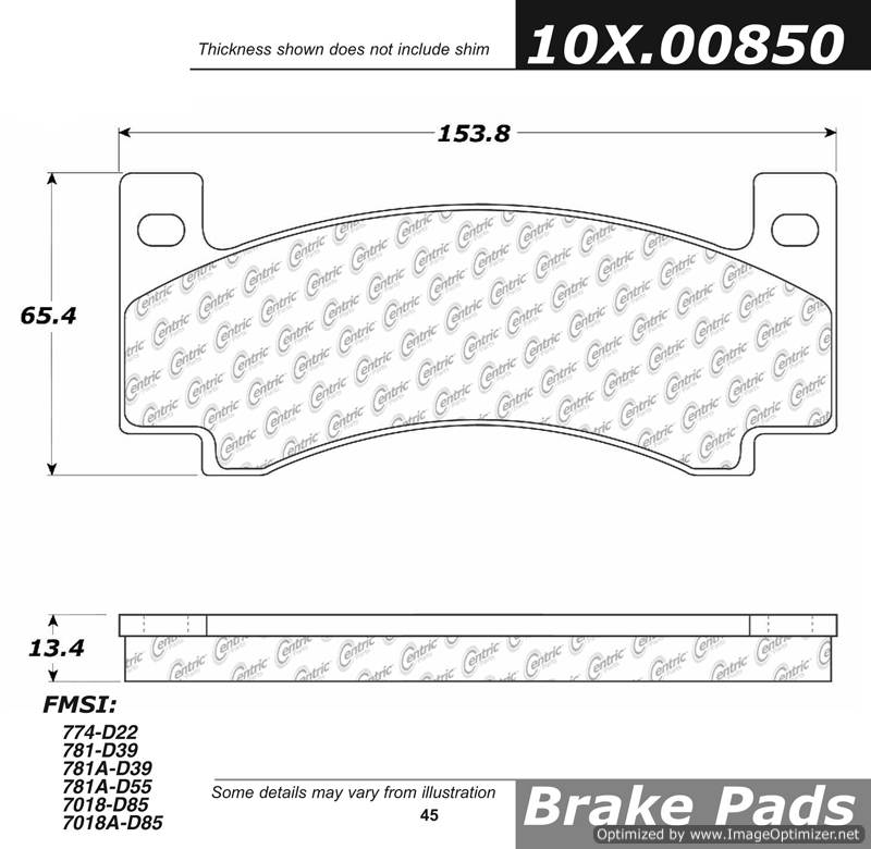 102.00850 CTek Brake Pads Centric Pair