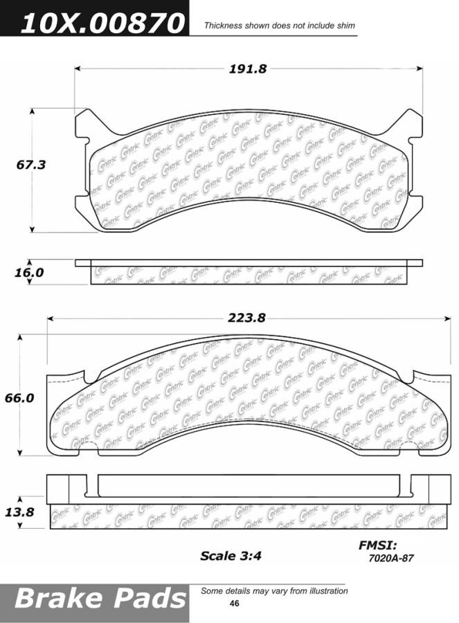 102.00870 CTek Brake Pads Centric Pair