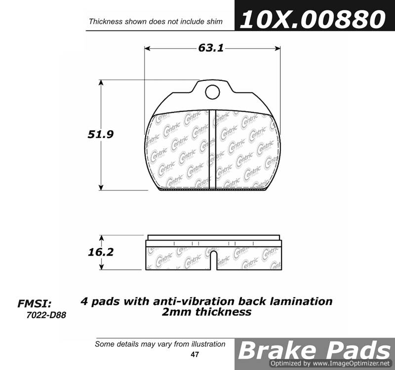 102.00880 CTek Brake Pads Centric Pair