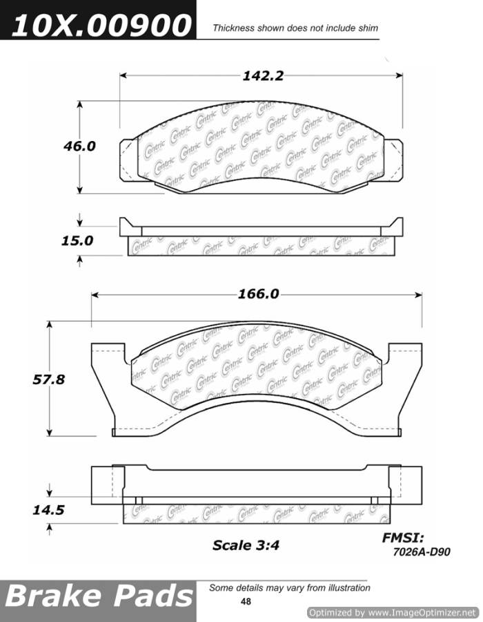 102.00900 CTek Brake Pads Centric Pair