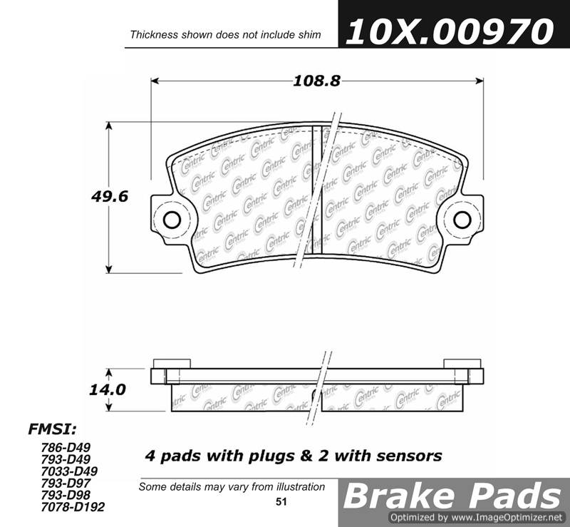 102.00970 CTek Brake Pads Centric Pair