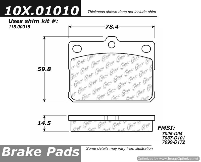 102.01010 CTek Brake Pads Centric Pair