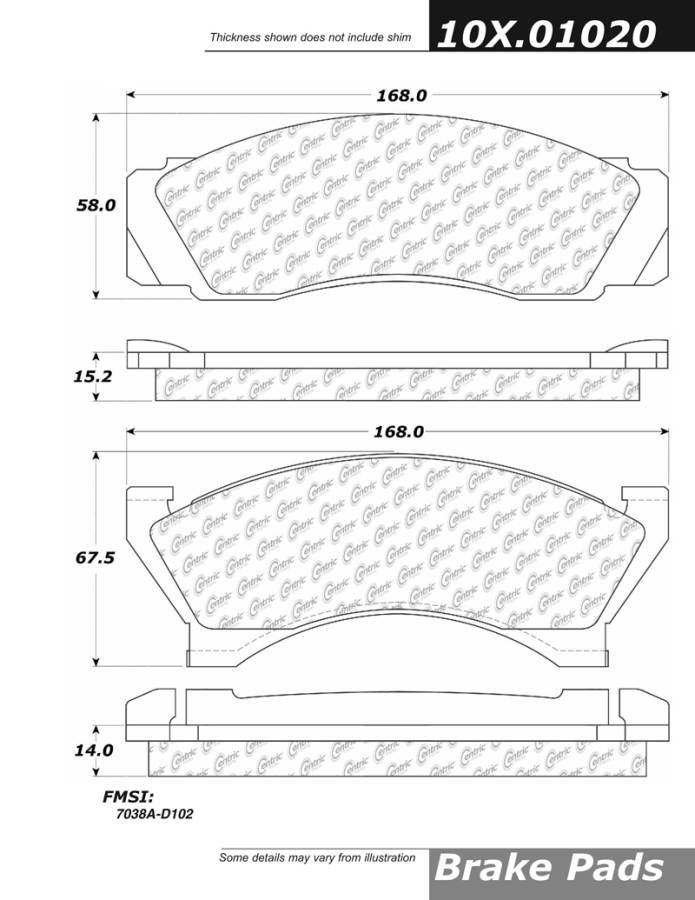 102.01020 CTek Brake Pads Centric Pair