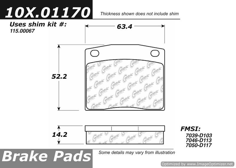 102.01170 CTek Brake Pads Centric Pair