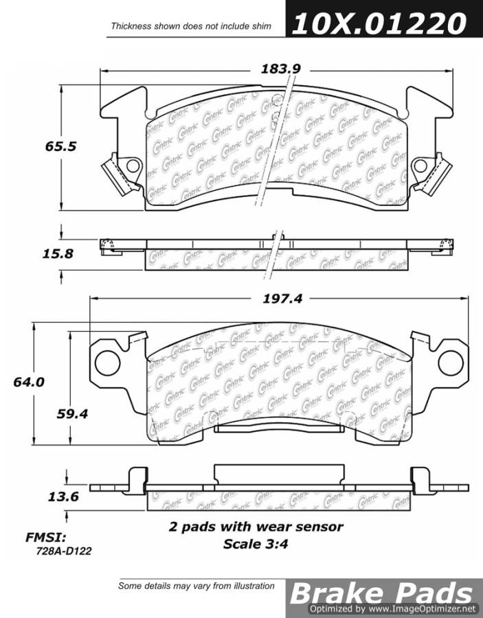 102.01220 CTek Brake Pads Centric Pair