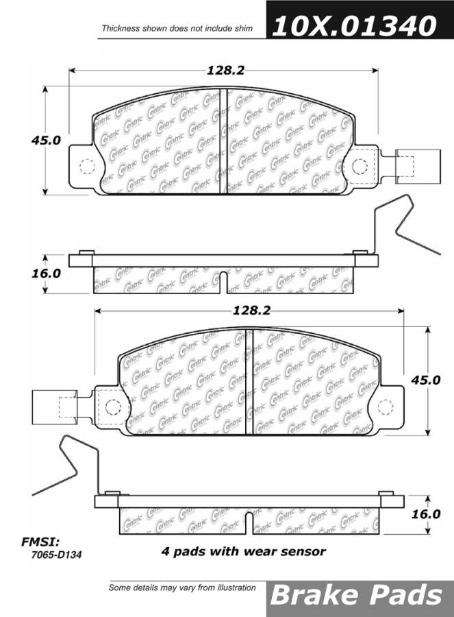 102.01340 CTek Brake Pads Centric Pair