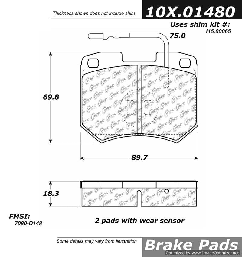 102.01480 CTek Brake Pads Centric Pair