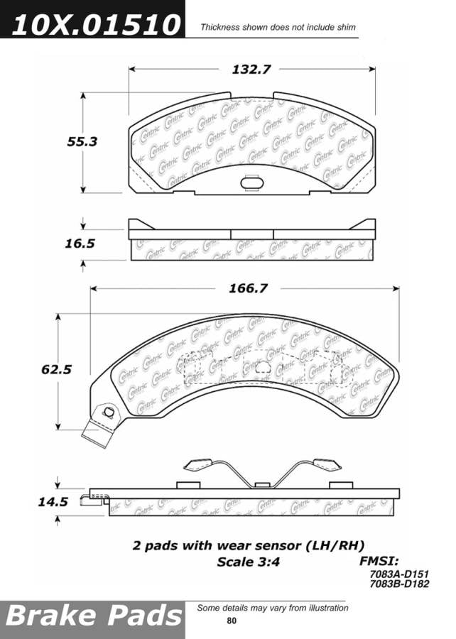 102.01510 CTek Brake Pads Centric Pair