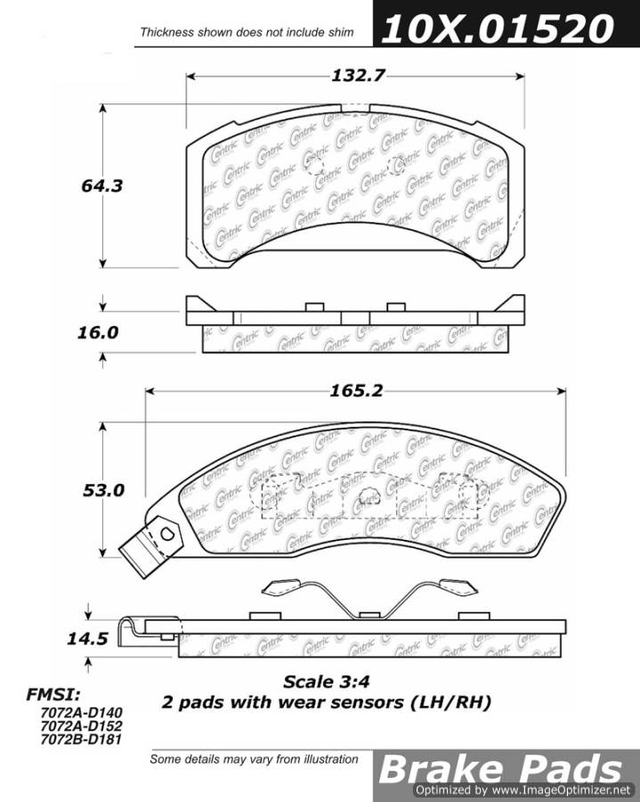 102.01520 CTek Brake Pads Centric Pair