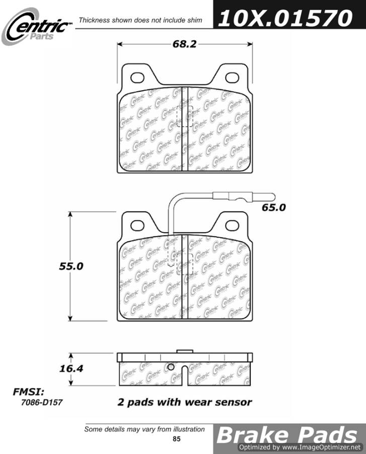 102.01570 CTek Brake Pads Centric Pair