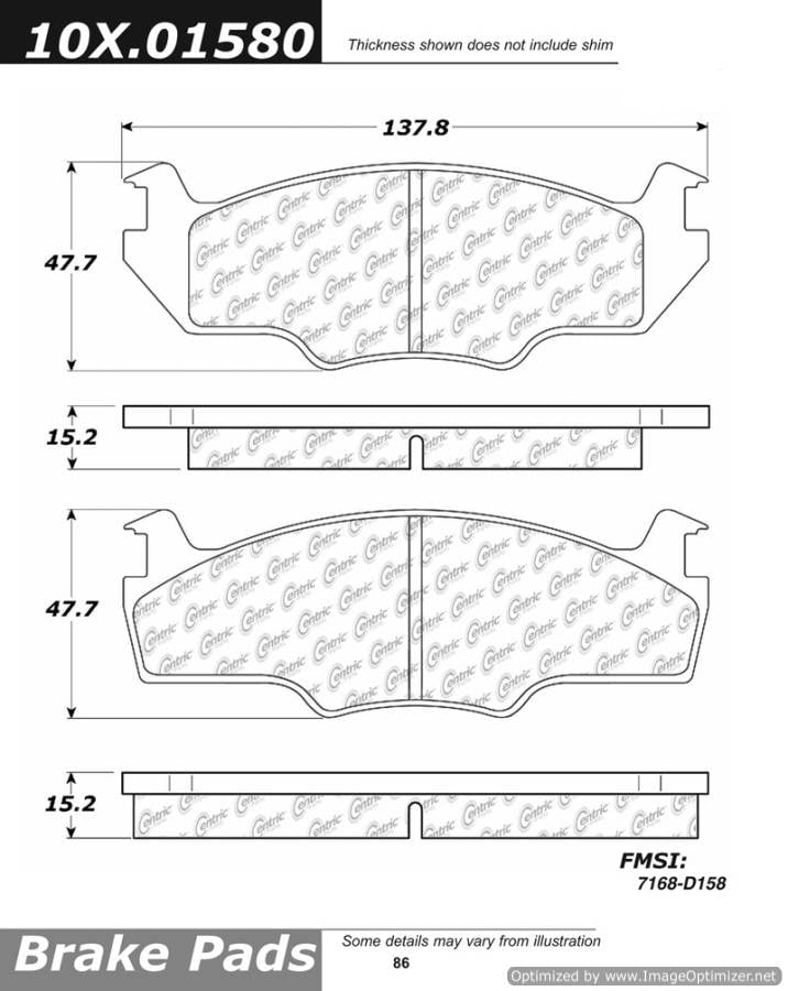 102.01580 CTek Brake Pads Centric Pair