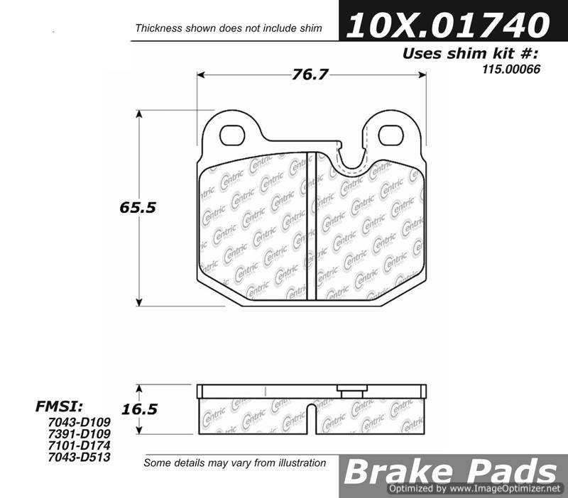 109.01740 Ultimate Brake Pad Centric Pair