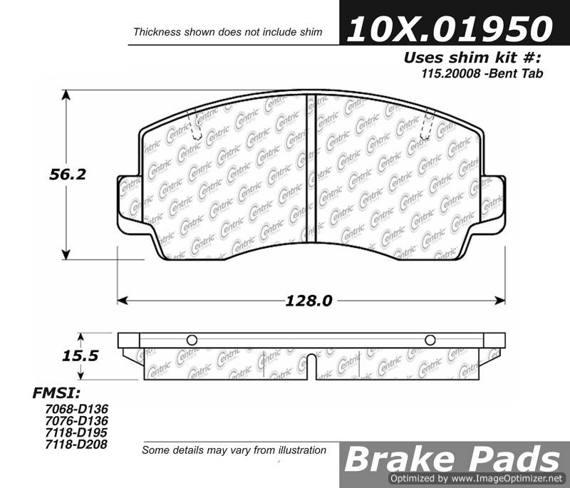 102.01950 CTek Brake Pads Centric Pair