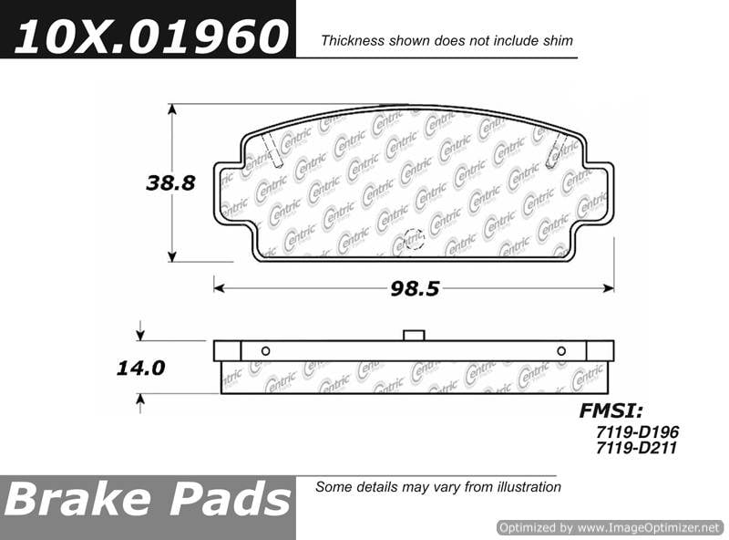 102.01960 CTek Brake Pads Centric Pair