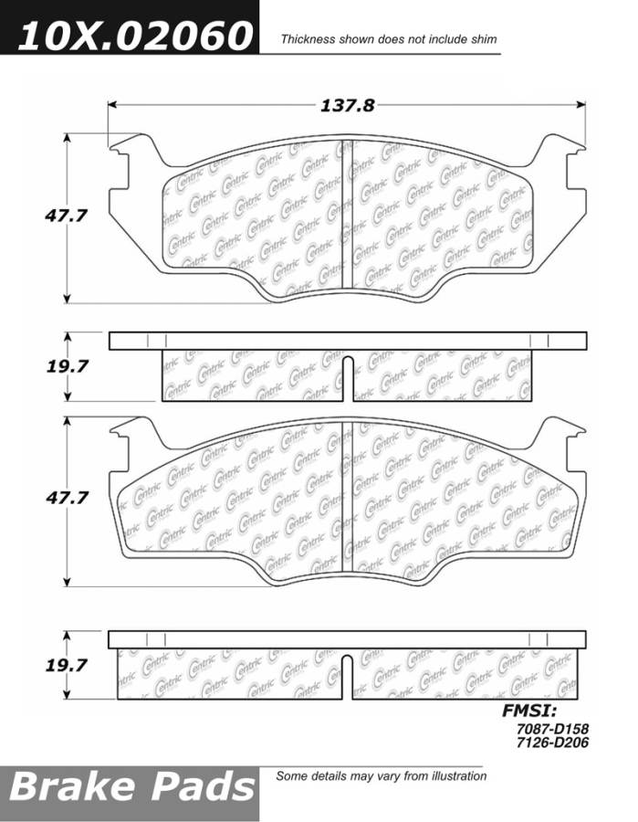 102.02060 CTek Brake Pads Centric Pair