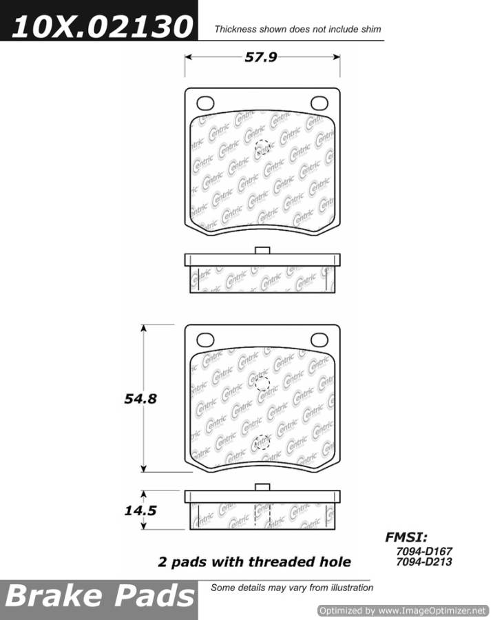 102.02130 CTek Brake Pads Centric Pair