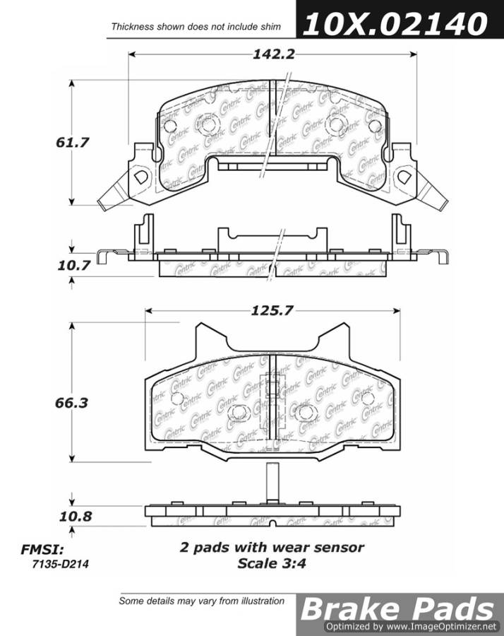 102.02140 CTek Brake Pads Centric Pair