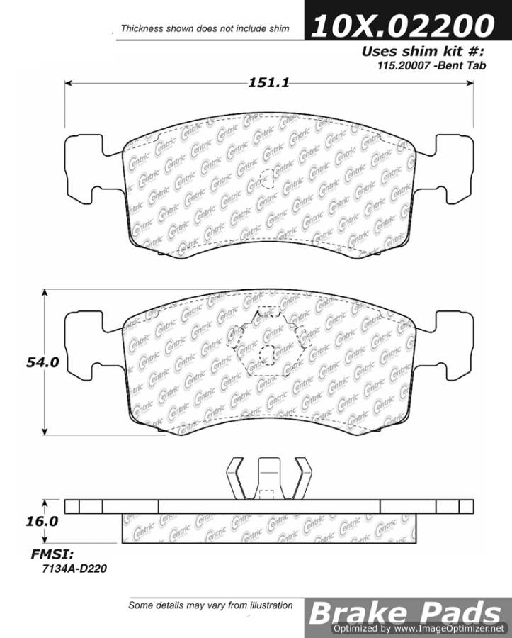 102.02200 CTek Brake Pads Centric Pair