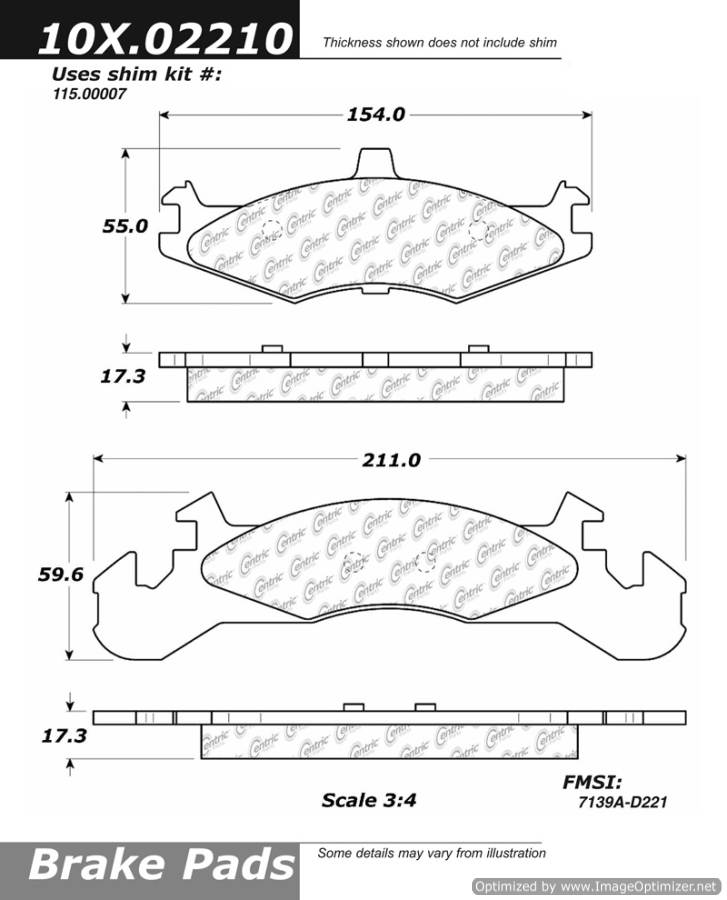 102.02210 CTek Brake Pads Centric Pair