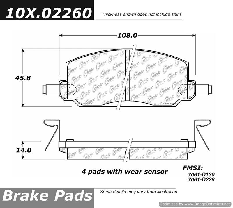 102.02260 CTek Brake Pads Centric Pair