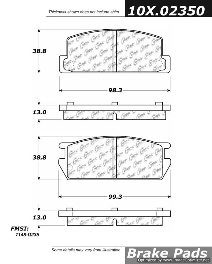 102.02350 CTek Brake Pads Centric Pair