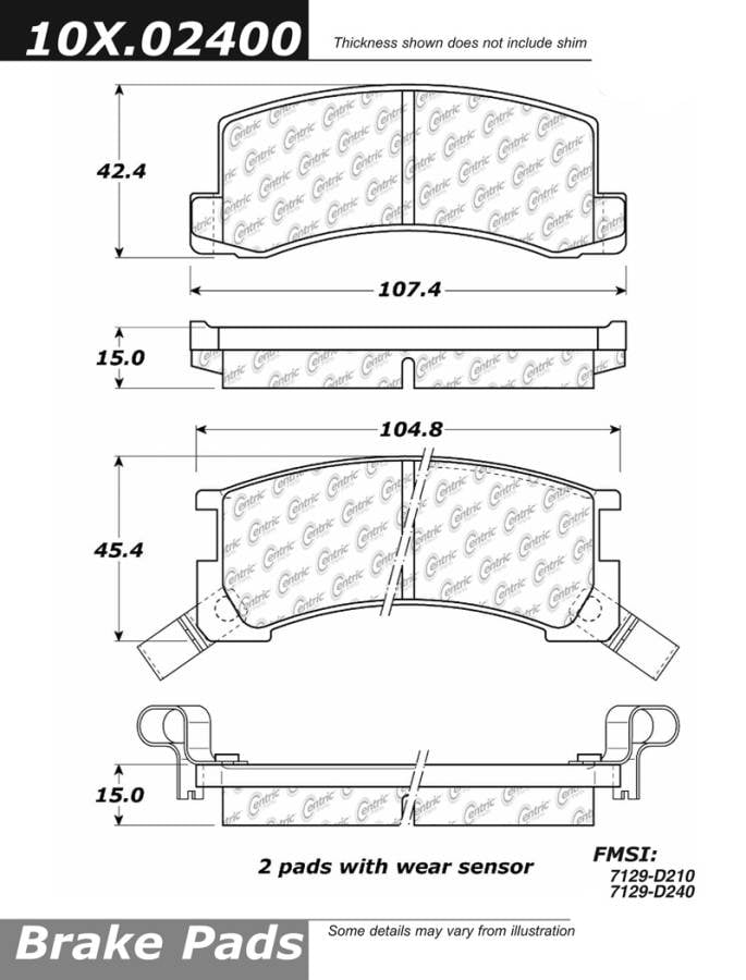 102.02400 CTek Brake Pads Centric Pair