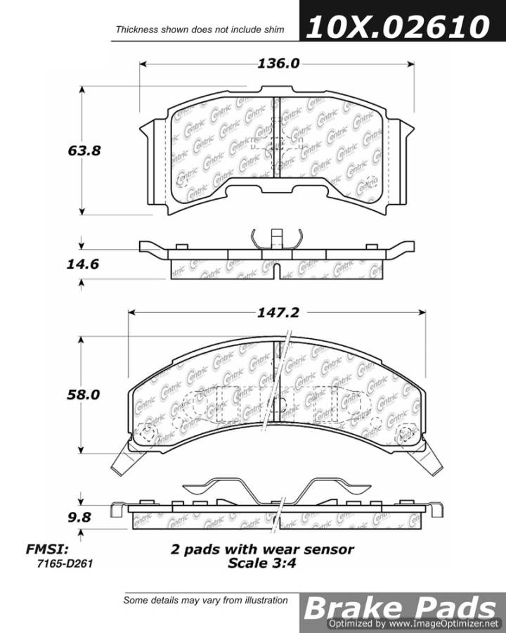 102.02610 CTek Brake Pads Centric Pair