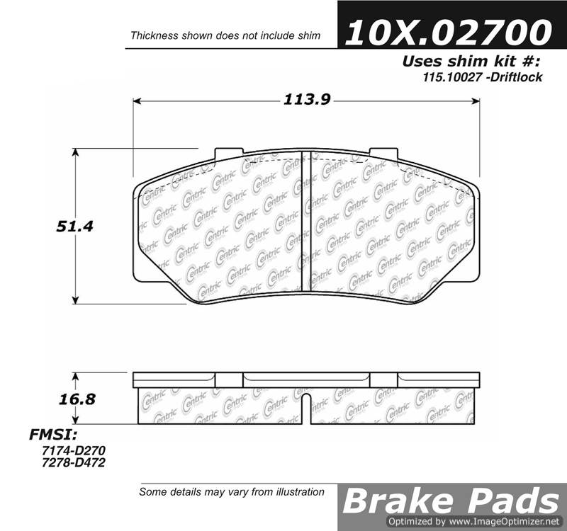 102.02700 CTek Brake Pads Centric Pair