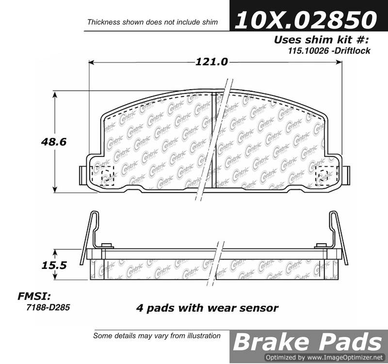 102.02850 CTek Brake Pads Centric Pair