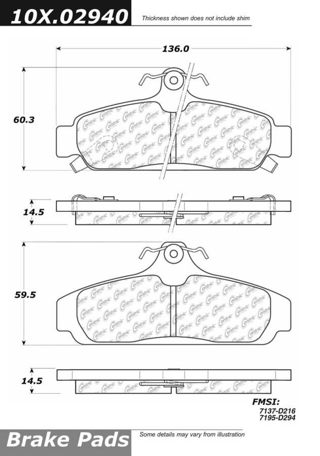 102.02940 CTek Brake Pads Centric Pair