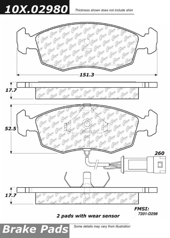 102.02980 CTek Brake Pads Centric Pair