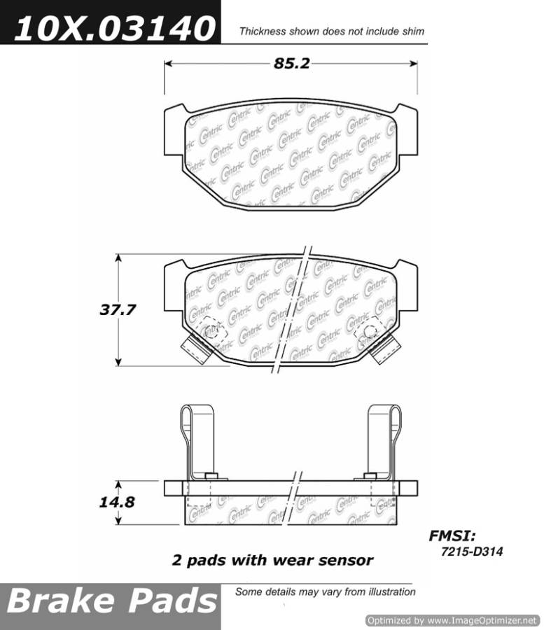 102.03140 CTek Brake Pads Centric Pair