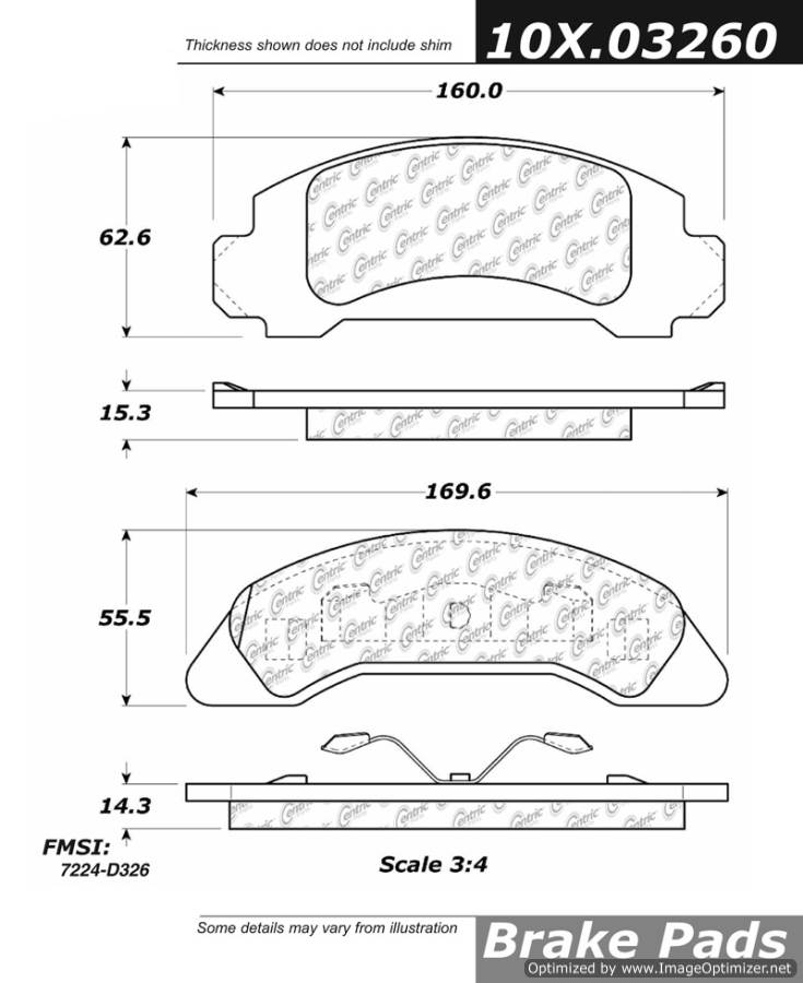 102.03260 CTek Brake Pads Centric Pair