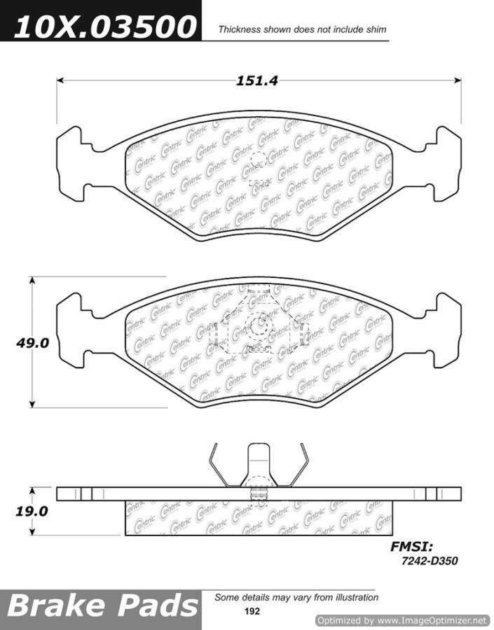 102.03500 CTek Brake Pads Centric Pair