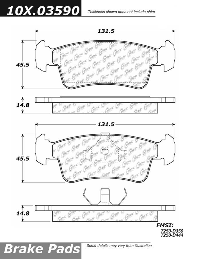 102.03590 CTek Brake Pads Centric Pair