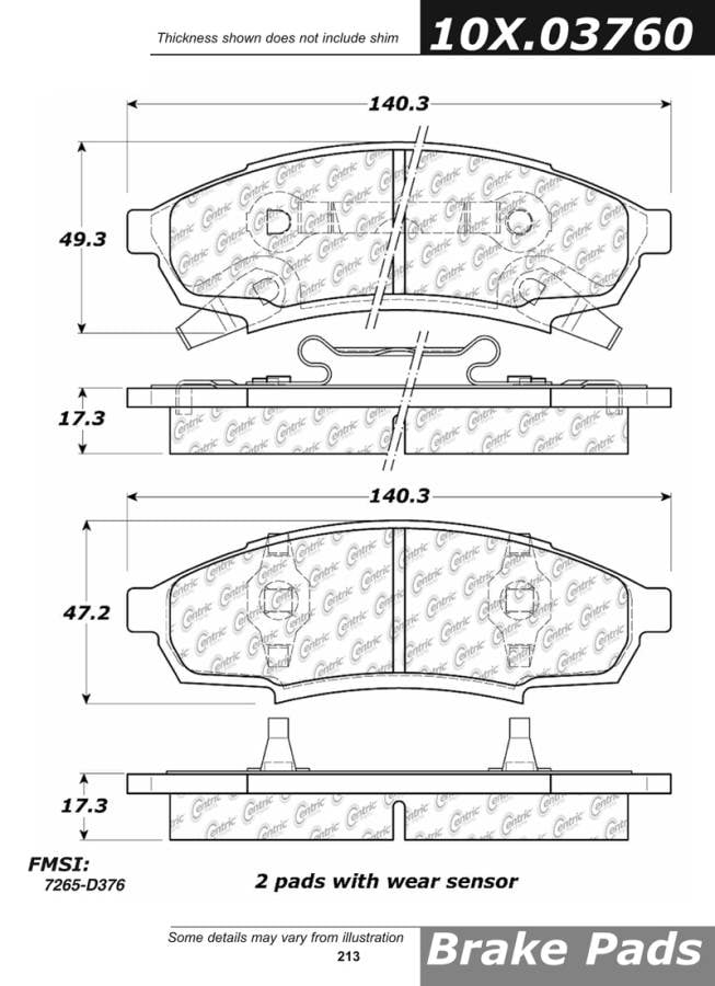 102.03760 CTek Brake Pads Centric Pair