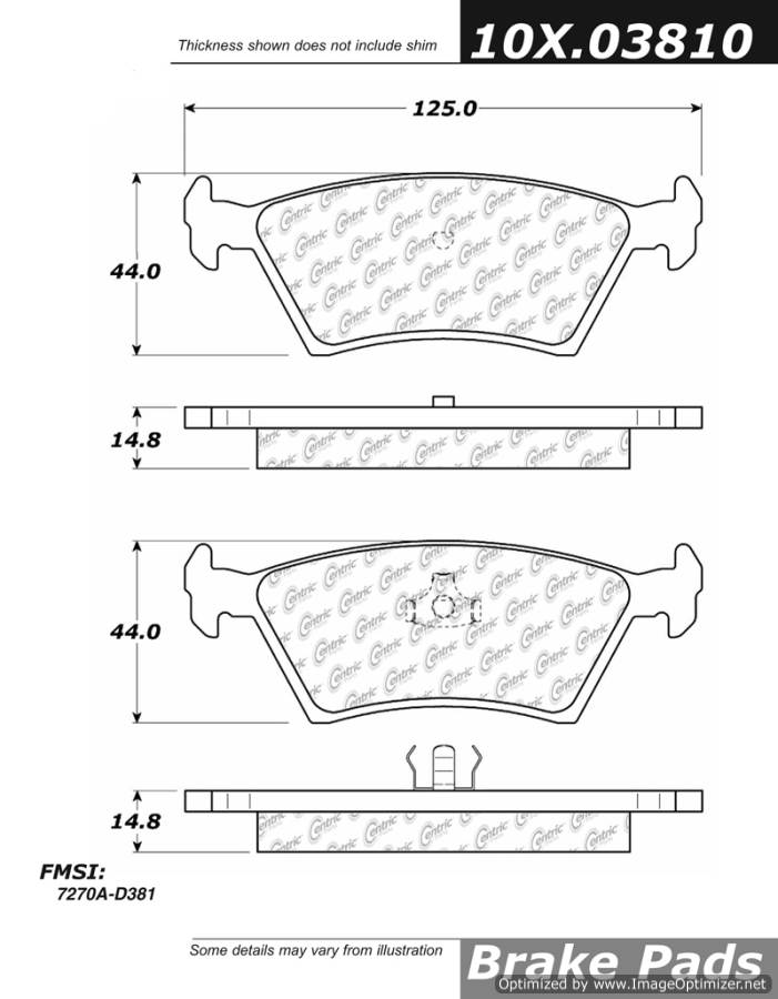 102.03810 CTek Brake Pads Centric Pair