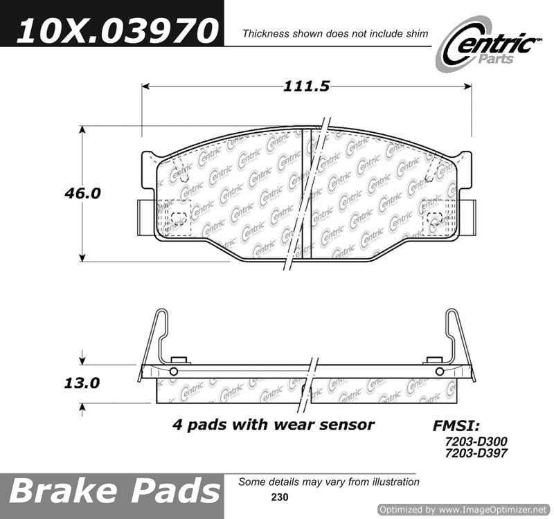 102.03970 CTek Brake Pads Centric Pair