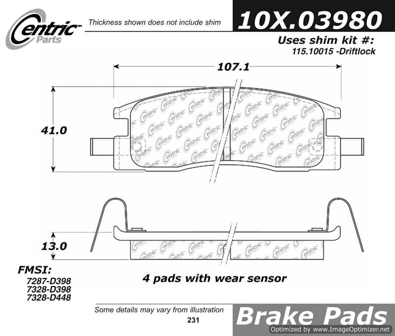 102.03980 CTek Brake Pads Centric Pair