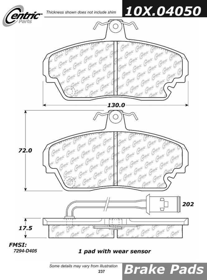 102.04050 CTek Brake Pads Centric Pair