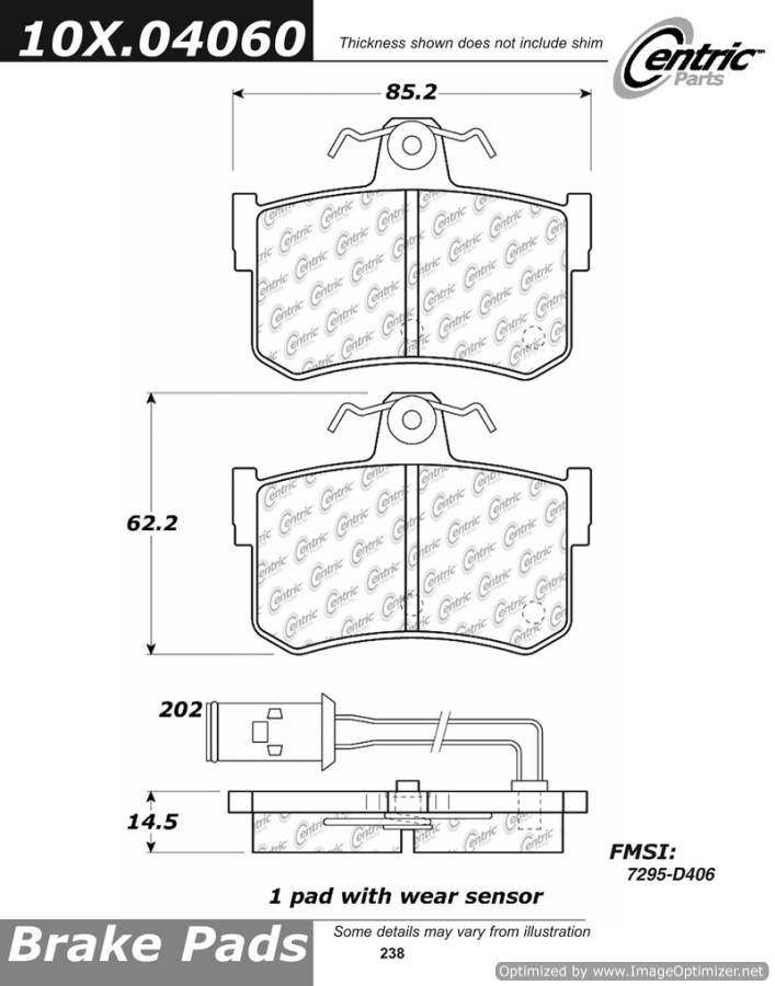 102.04060 CTek Brake Pads Centric Pair