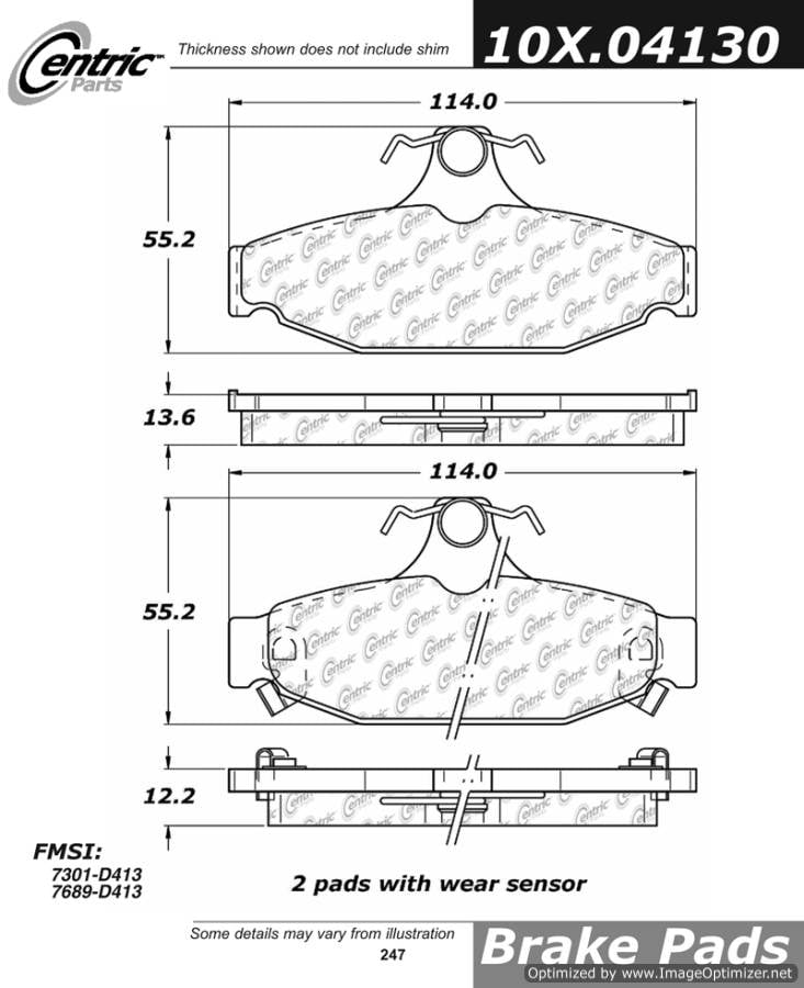 102.04130 CTek Brake Pads Centric Pair