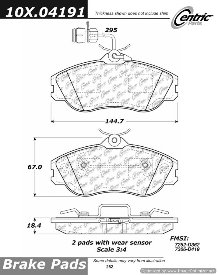 102.04191 CTek Brake Pads Centric Pair