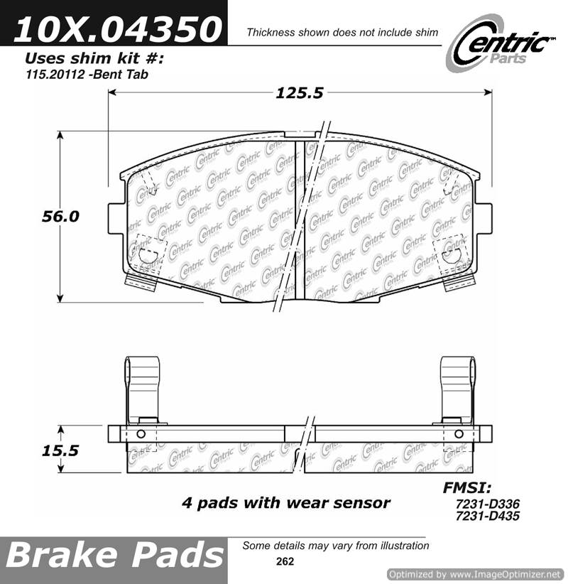109.04350 Ultimate Brake Pad Centric Pair
